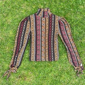 Free People Long Sleeve Paisley Blouse XS